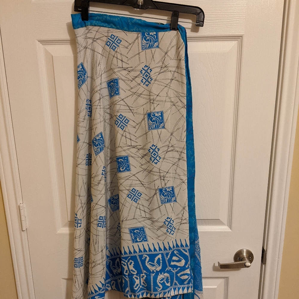 Adjustable Wrap Around Silk Skirt